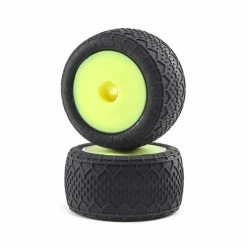 Losi 1/18 BK Bar Front/Rear 1.4 Pre-Mounted Tires, 12mm Hex, Yellow: Mini-T 2.0 for Tires & Wheels