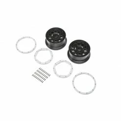 Losi Wheel Black Beadlock Silver (2) DBXL-E for Tires & Wheels