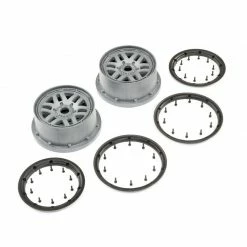 Losi 1/5 Front/Rear 4.75 Wheel and Beadlock Set, 24mm Hex, Grey (2): 5ive-T 2.0 for Tires & Wheels