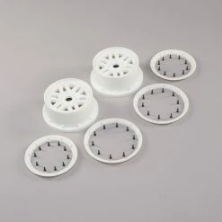 Losi 1/5 Front/Rear 4.75 Wheel and Beadlock Set, 24mm Hex, White (2): 5ive-T 2.0 for Tires & Wheels